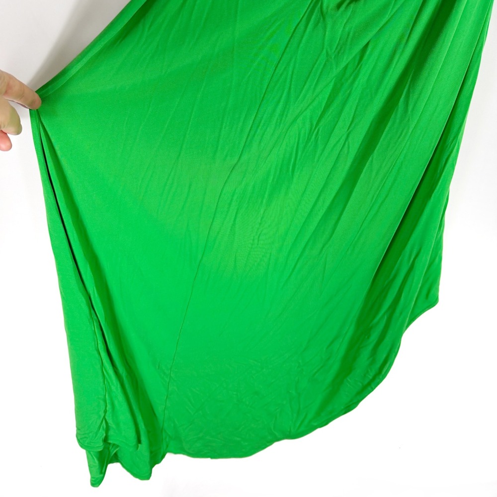 A.L.C. Adeline Maxi Dress Green Ruched Long Sleeve Asymmetrical Women Size S - Picture 10 of 14